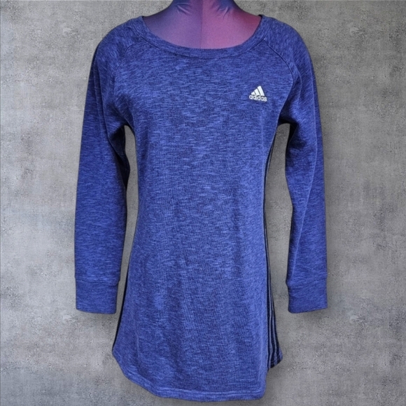 Adidas Purple Heathered‎ Sweatshirt Long Sleeve Dress Size Small Women's - Picture 1 of 9